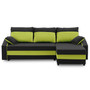 Szétnyitható sarok ülőgarnitúra HEWLET PLUS Color Fekete + zöld - galéria #2