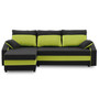 Szétnyitható sarok ülőgarnitúra HEWLET PLUS Color Fekete + zöld - galéria #1