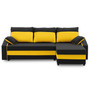 Szétnyitható sarok ülőgarnitúra HEWLET PLUS Color Fekete + Sárga