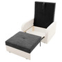 Szétnyitható fotel FASO I 80. Fehér eko-bőr + Világosszürke - galéria #11
