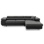 Szétnyitható sarok kanapé RIGATTO VI PRO 3 Jobb Fekete eko-bőr + Sötétszürke