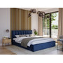 Kárpitozott ágy MOON mérete 140x200 cm Sötét kék - galéria #2