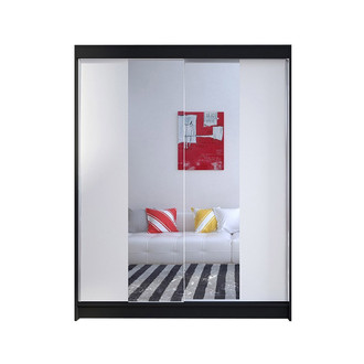 CAMINO II ruhásszekrény, 150 cm széles – fekete/fehér