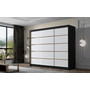 Šatní skříň AMBER VII 250 cm - černá/bílá - galéria #1