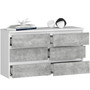 Komoda CL100 6SZ - bílá/beton - galéria #2