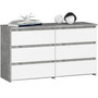Komoda CL100 6SZ - beton/bílá - galéria #1
