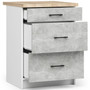 Kuchyňská skříňka OLIVIA S60 3SZ - bílá/beton. - galéria #2