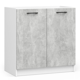 Kuchyňská skříňka OLIVIA S80 2D - bílá/beton- bez desky