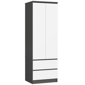 STAR S60 2D 2SZ ruhásszekrény – grafit / fehér színben