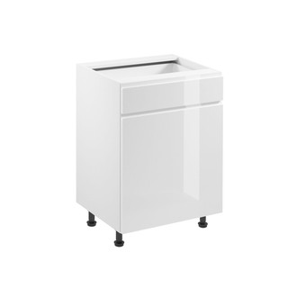 ASPEN D60S1-P/L alsó konyhaszekrény – fehér/fehér