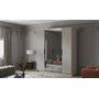 Ruhásszekrény SALVADOR 200 II - bézs / fekete fogantyúk